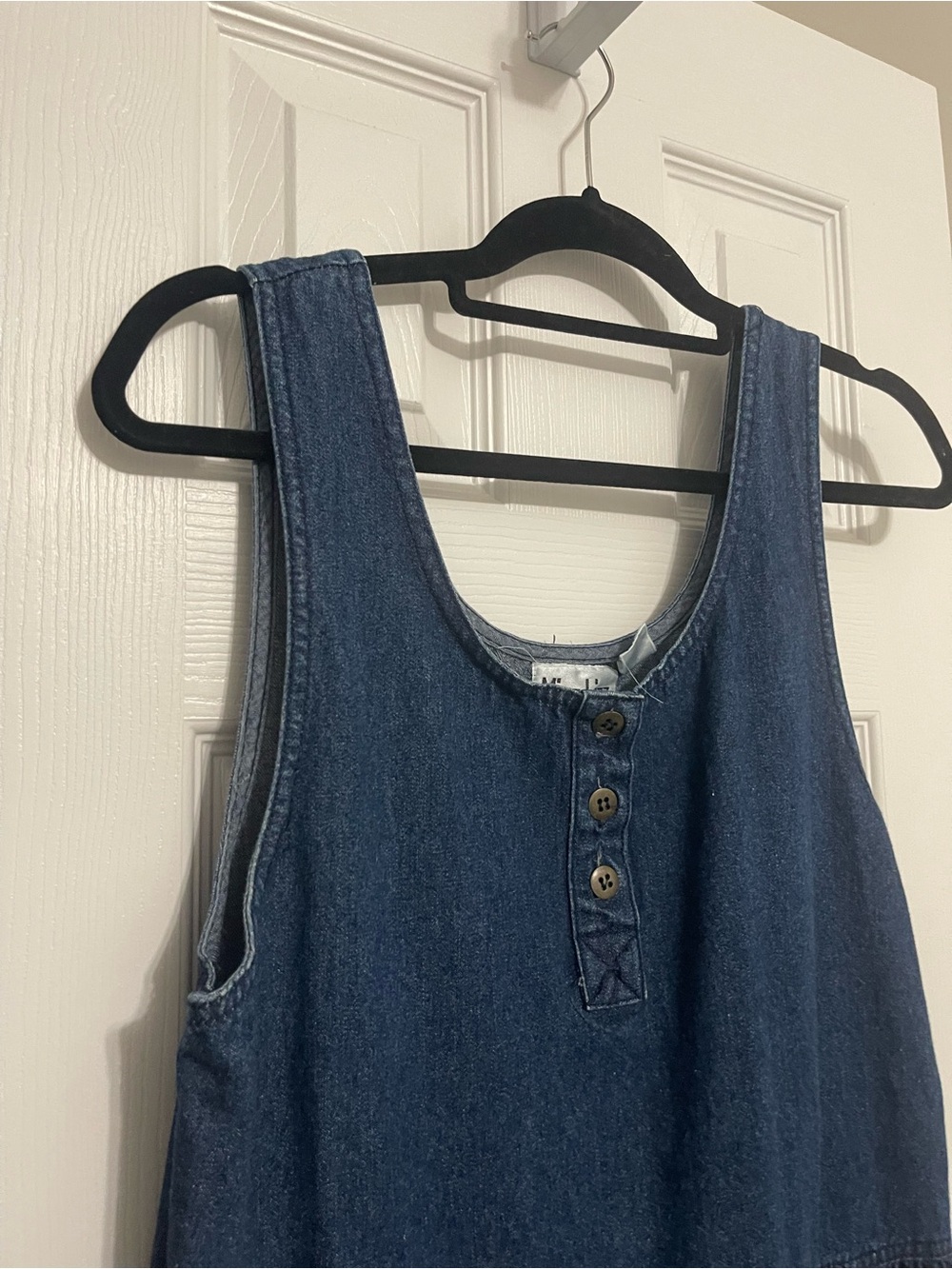 Women’s Miss Liz Vintage Denim Jumper Dress with Pockets - Picture 3 of 7